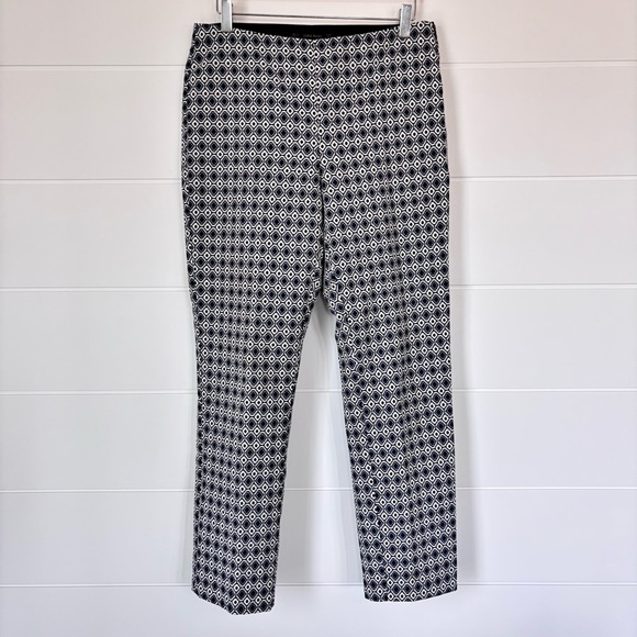 Zara Skinny Side Zip Trouser Geometric Mid Rise Pants Size Medium - Picture 9 of 9